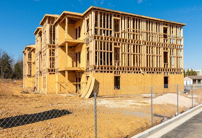 a snapshot of temporary chain link fences protecting a large construction project from unauthorized access in Dubois ID